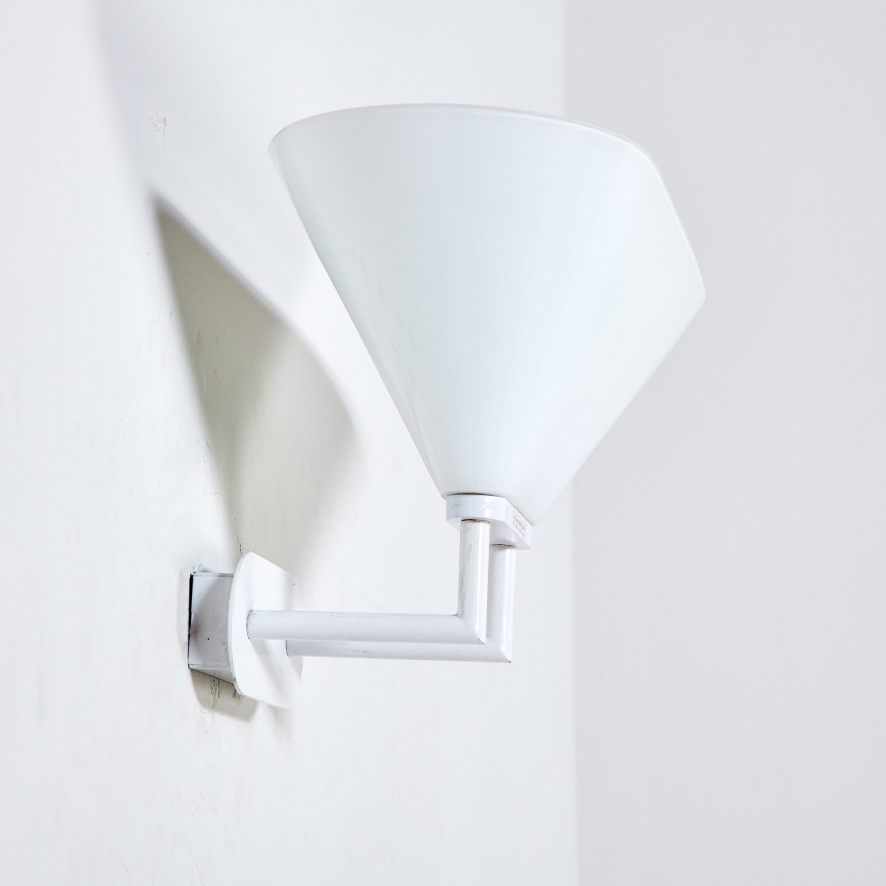 White glass shade wall fixture - Image 2