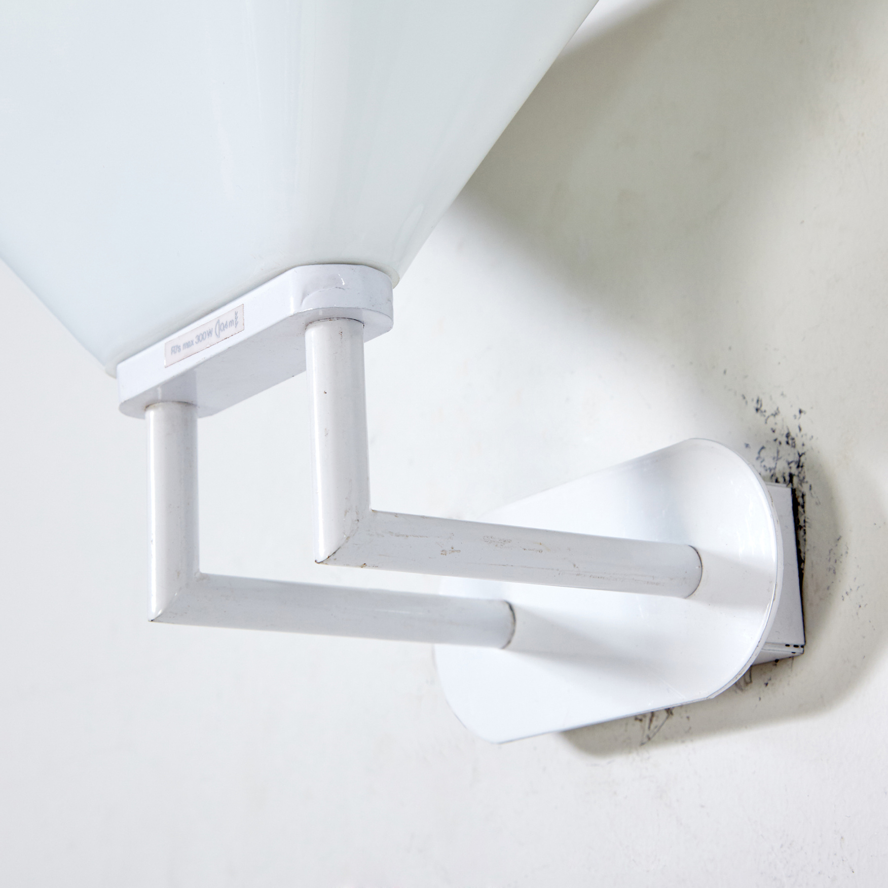 White glass shade wall fixture - Image 3