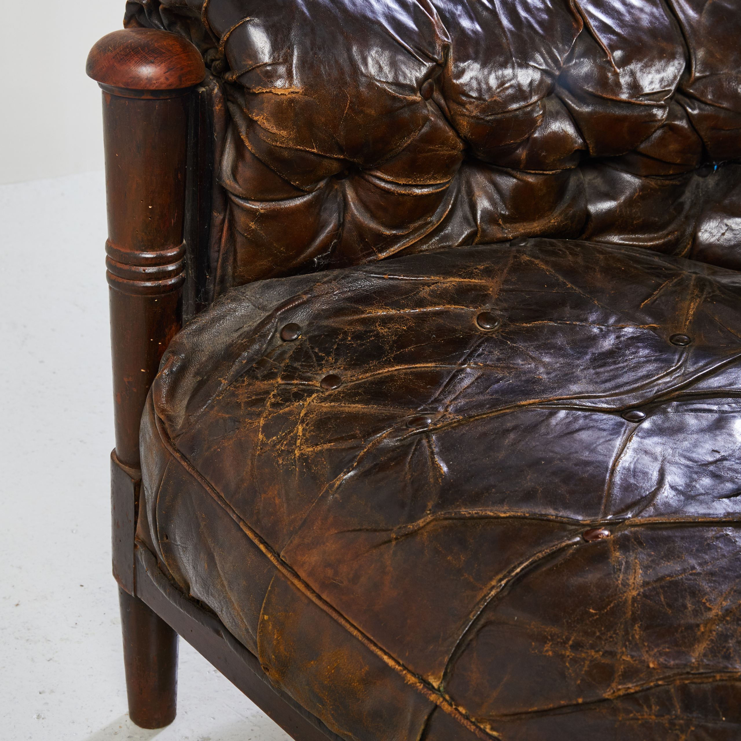 Antique chesterfield armchair - Image 4