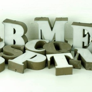 Metal framed plexi letters