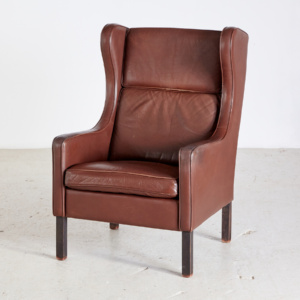 Danish leather reading armchair