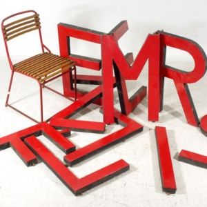 Red industrial letter I