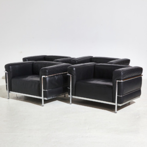 LC3 leather armchair by Le Corbusier for Cassina