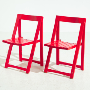 Beech foldable chair by Aldo Jacober for Alberto Bazzani, Set of 2