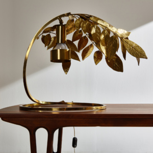 Brass table lamp by Tommaso Barbi for Bottega Gadda