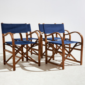 Austrian beech and oak foldable armchair, Set of 4