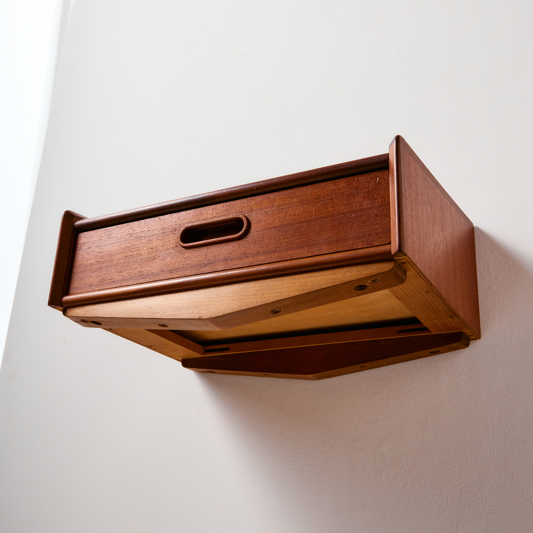 Teak és bükk fali éjjeliszekrény, 2 darabos szett - Image 10