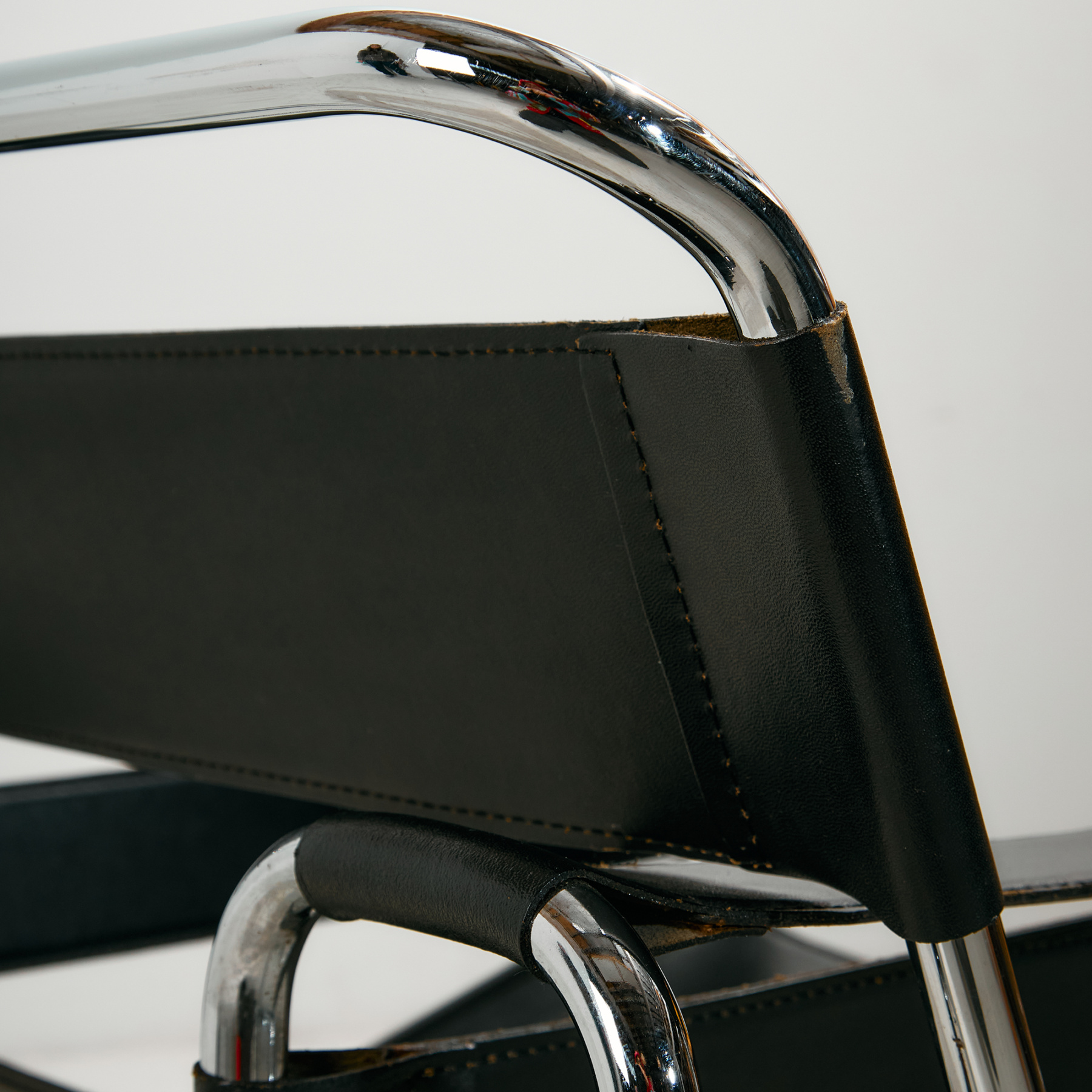 Bauhaus stílusú hajlított króm csővázas szék - Image 11