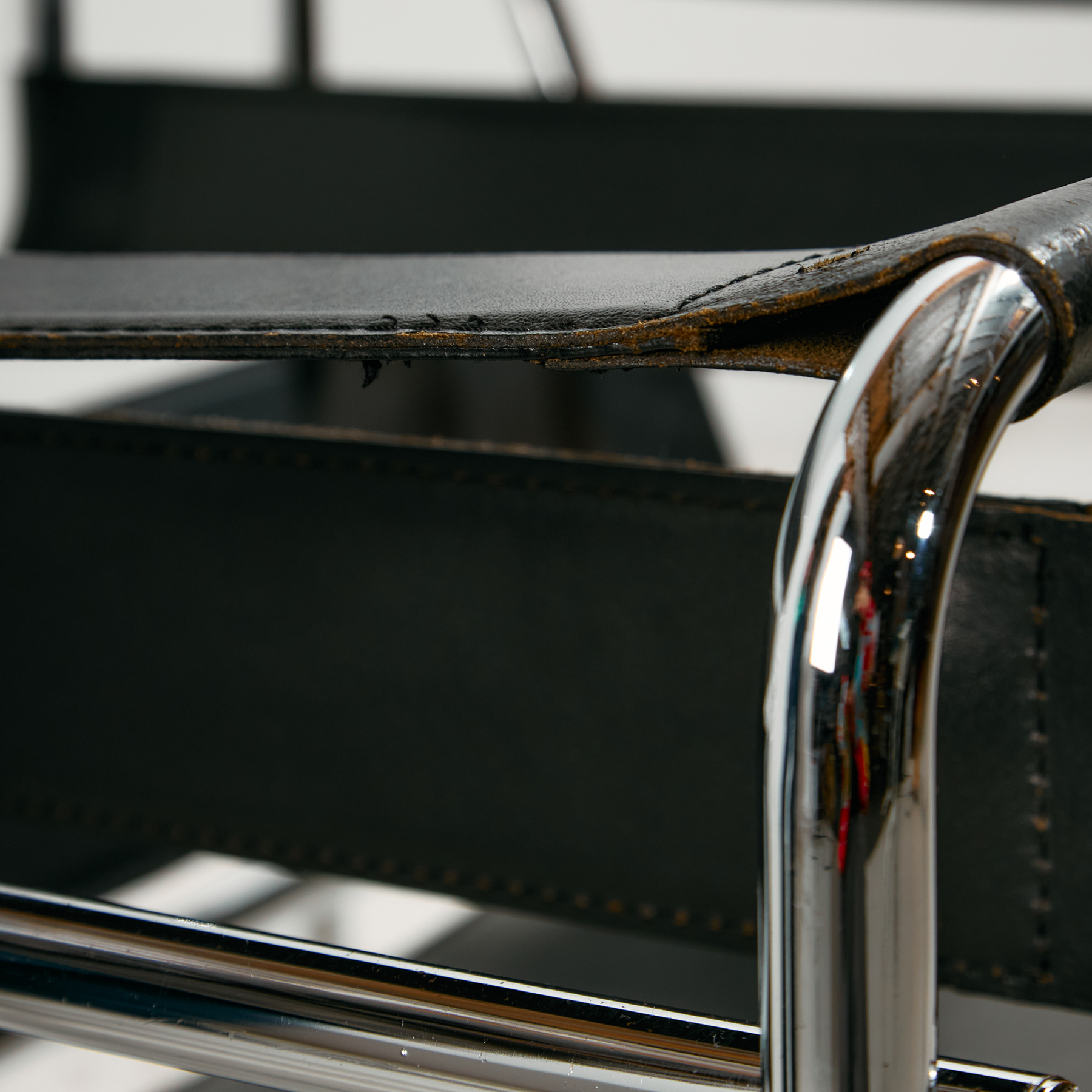 Bauhaus stílusú hajlított króm csővázas szék - Image 9