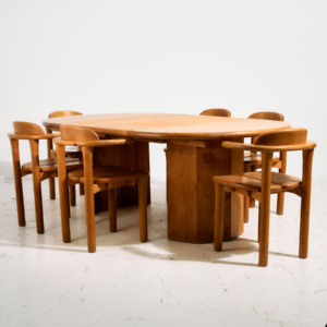 Alder wood dining set by Erwin Berghammer for Team 7, Set of 7