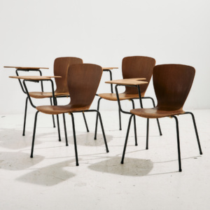 Teak chair with writing tablet