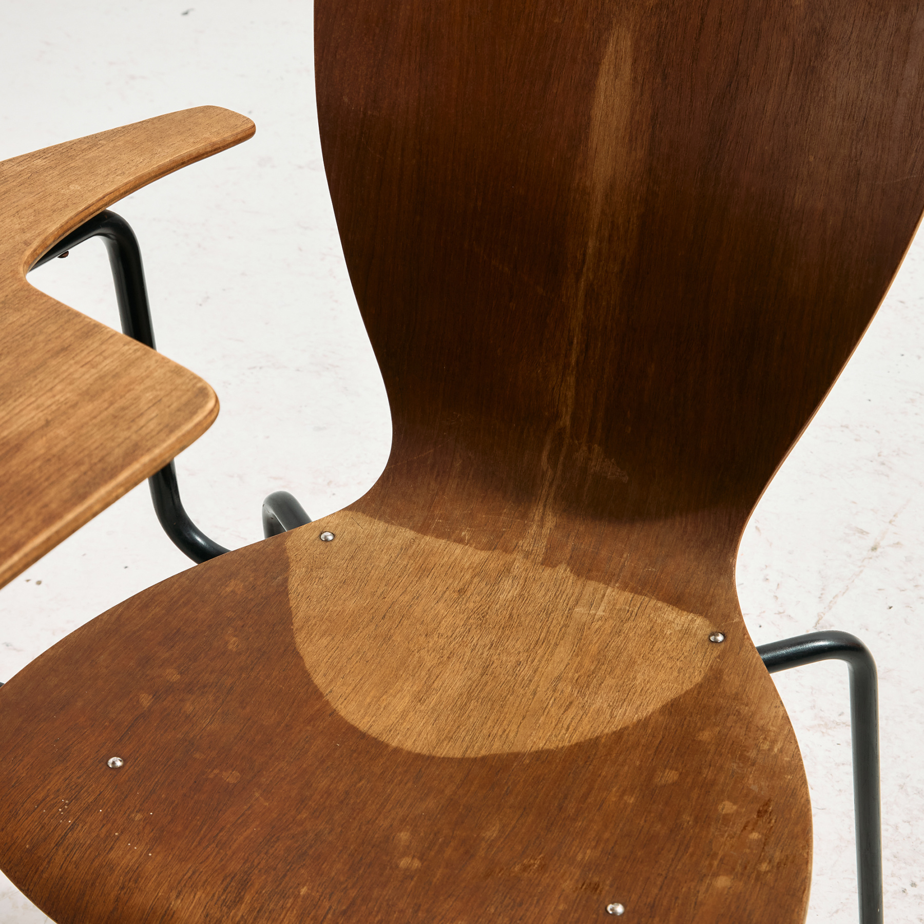 Teak chair with writing tablet - Image 7