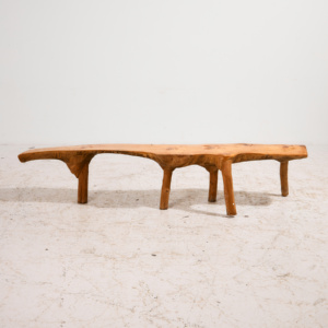 Brutalist pine bench