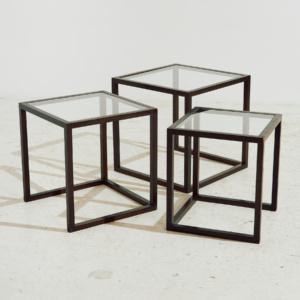 Oak nesting tables, Set of 3