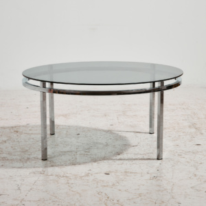 Chrome and glass coffee table