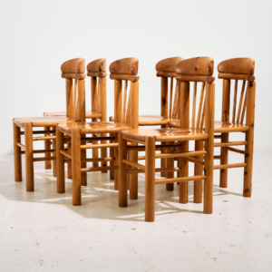 Pine dining chair by Rainer Daumiller, Set of 6