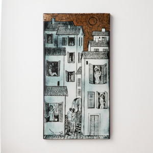 Lőrincz Vitus Szerelmesek utcája tűzzománc