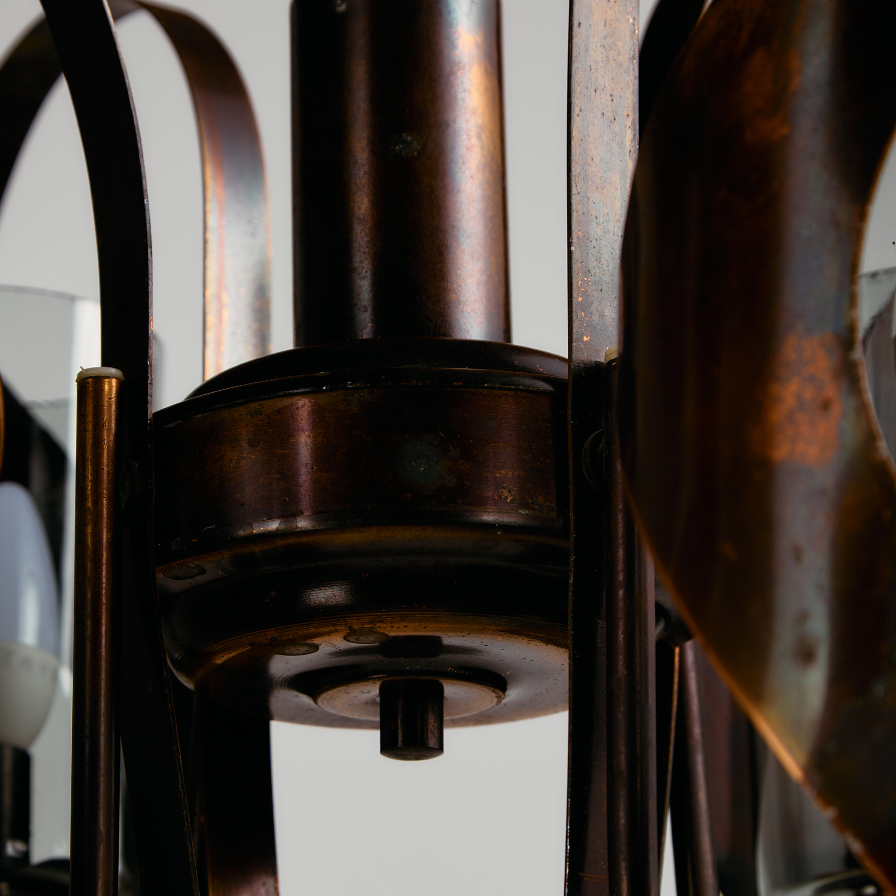 Réz és üveg csillár - Image 4