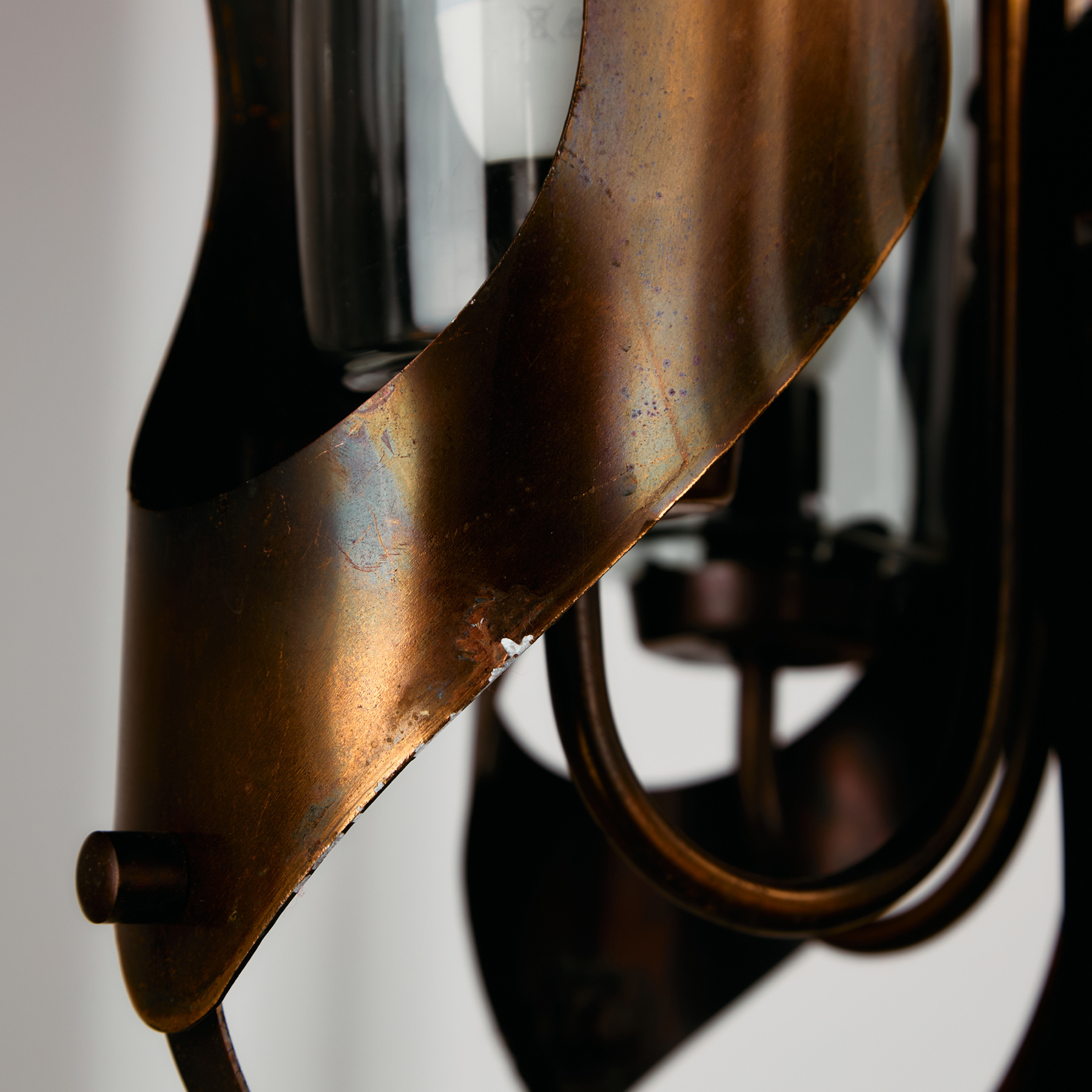 Réz és üveg csillár - Image 7