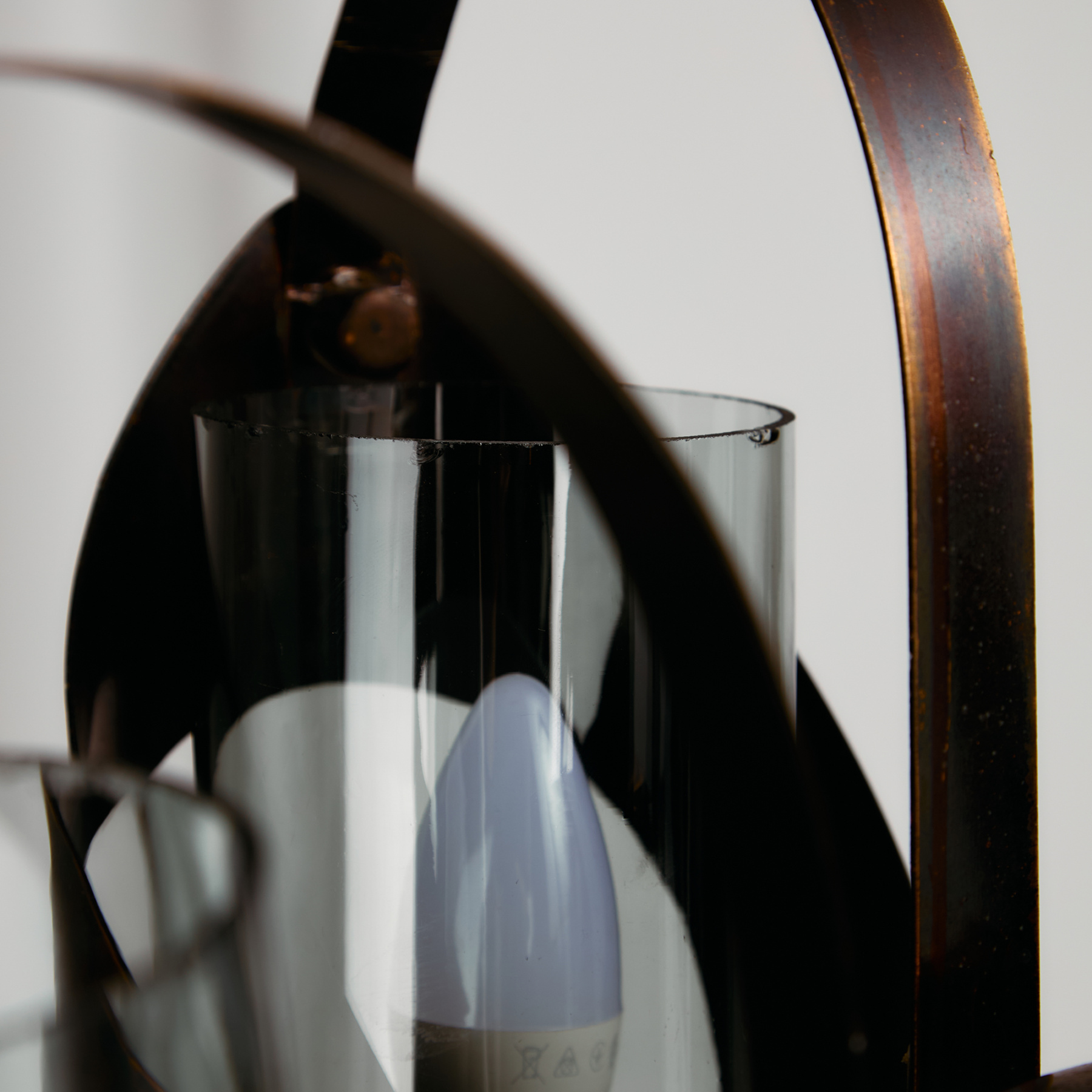 Réz és üveg csillár - Image 9