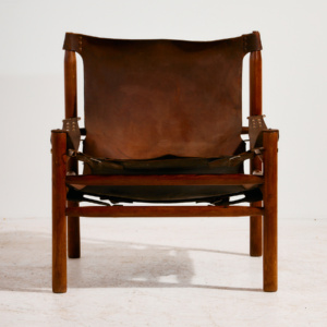 Hungarian calf leather lounge chair