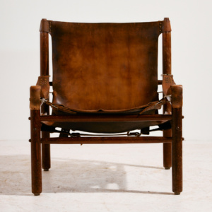 Hungarian calf leather lounge chair