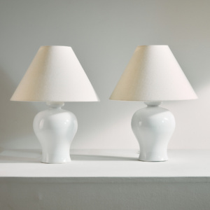 German ceramic table lamp, Set of 2