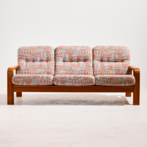 Three-seater teak sofa