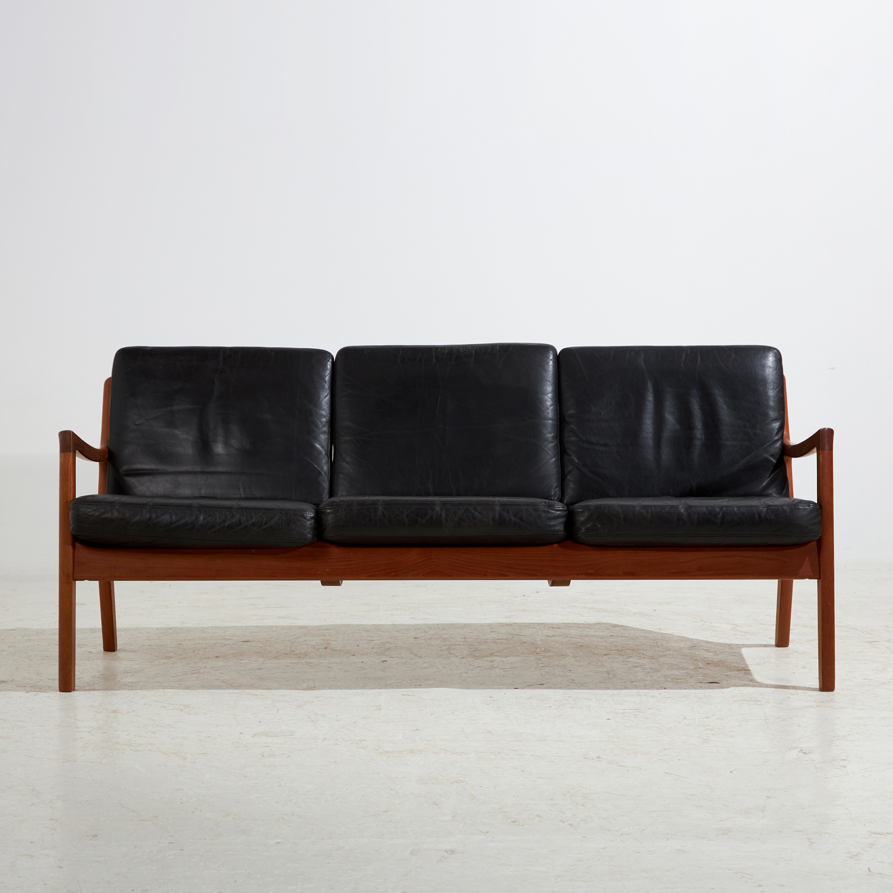 Senator leather sofa set by Ole Wanscher for France & Søn, Set of 3 - Image 4