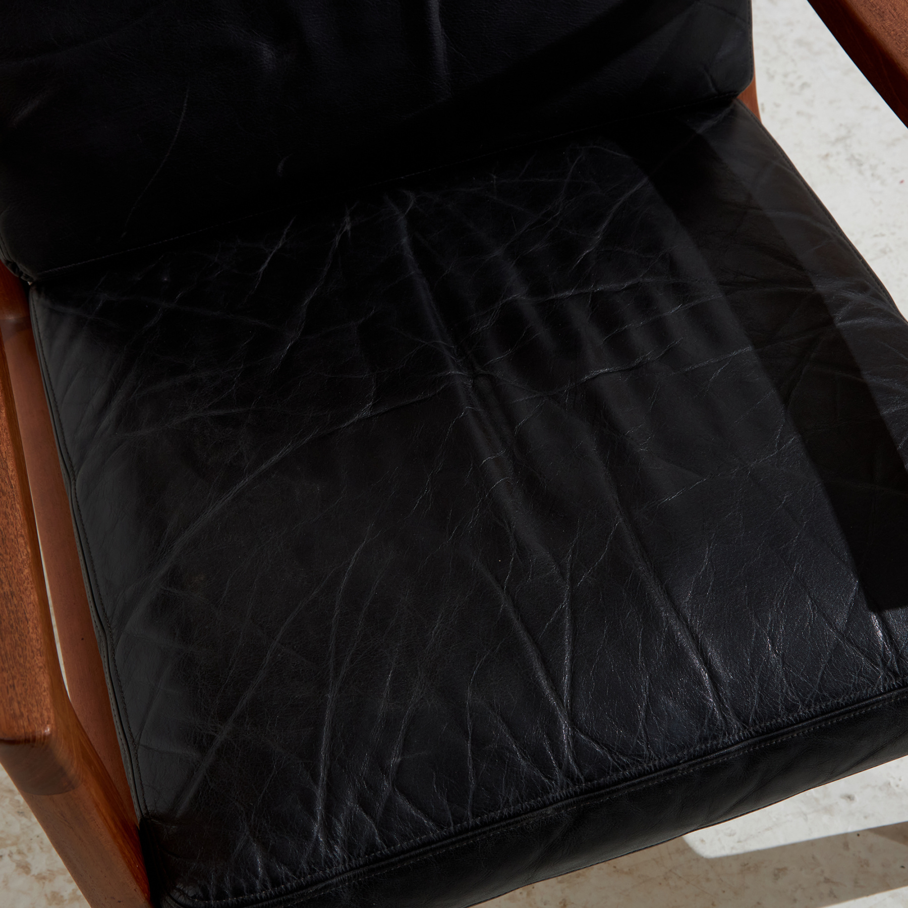 Senator leather sofa set by Ole Wanscher for France & Søn, Set of 3 - Image 48