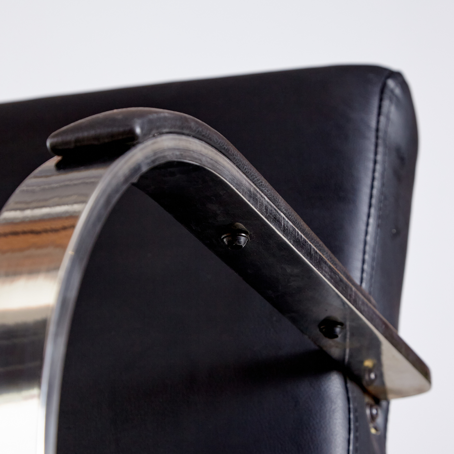 Steel armchair with leather upholstery - Image 9