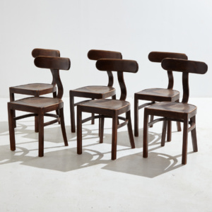 Model 401 chair by Lajos Kozma for Szék és Faárugyár Rt., Set of 6