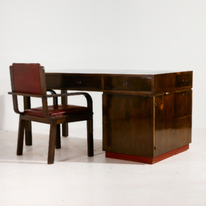 Art deco íróasztal és karosszék, 2 darabos szett