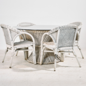 Bambusz és rattan szett, 5 darabos szett