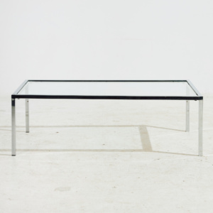 Chrome and glass coffee table