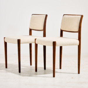 Restored rosewood Model 80 dining chair by Niels O. Møller for J.L. Møllers Møbelfabrik, Set of 2