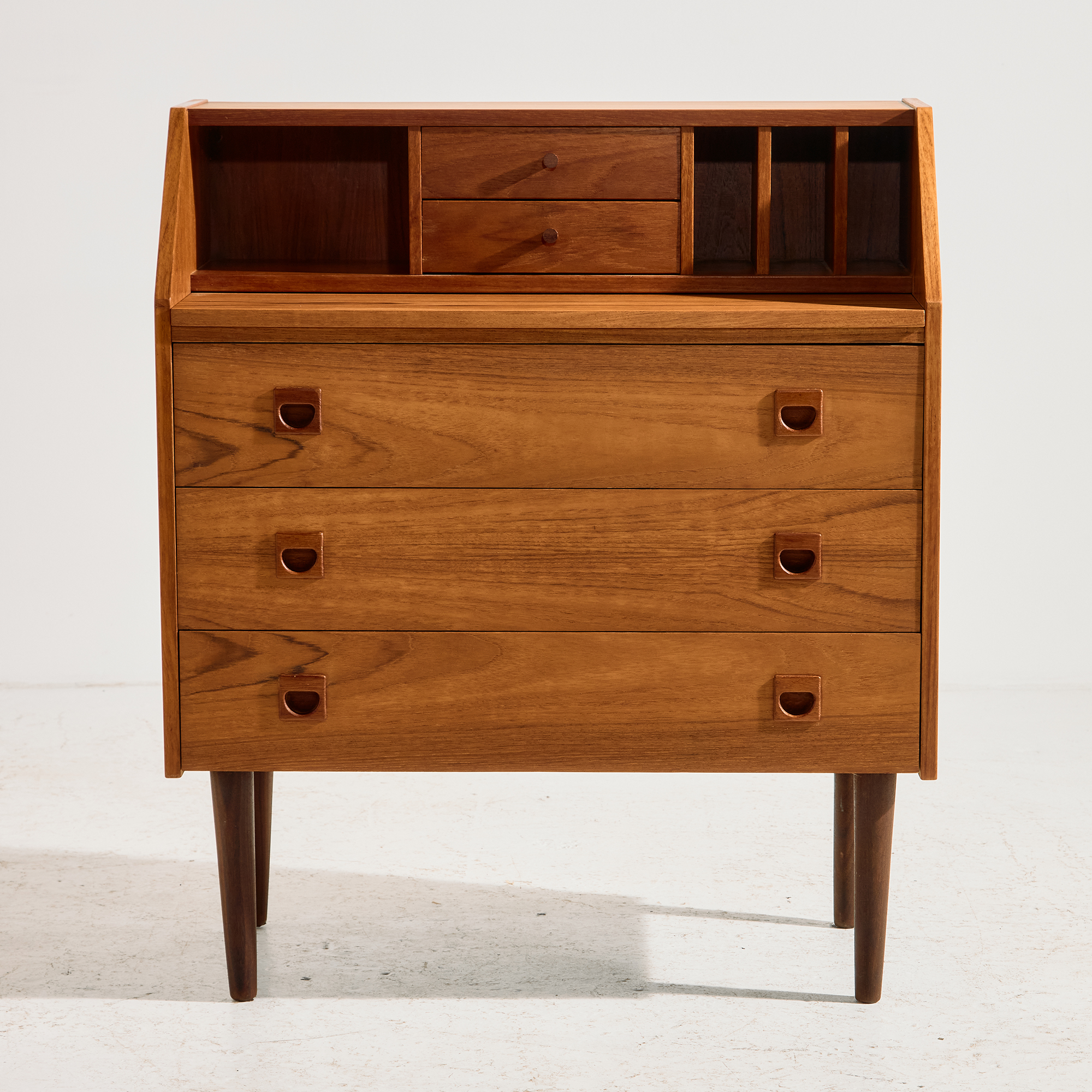 Restored teak bureau desk