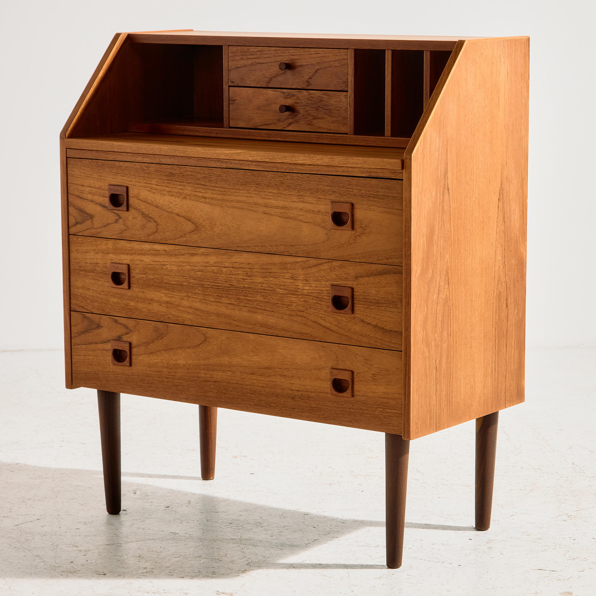 Restored teak bureau desk - Image 2