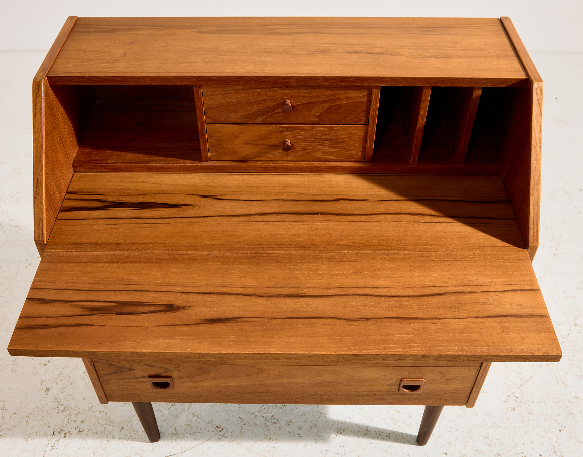 Restored teak bureau desk - Image 12