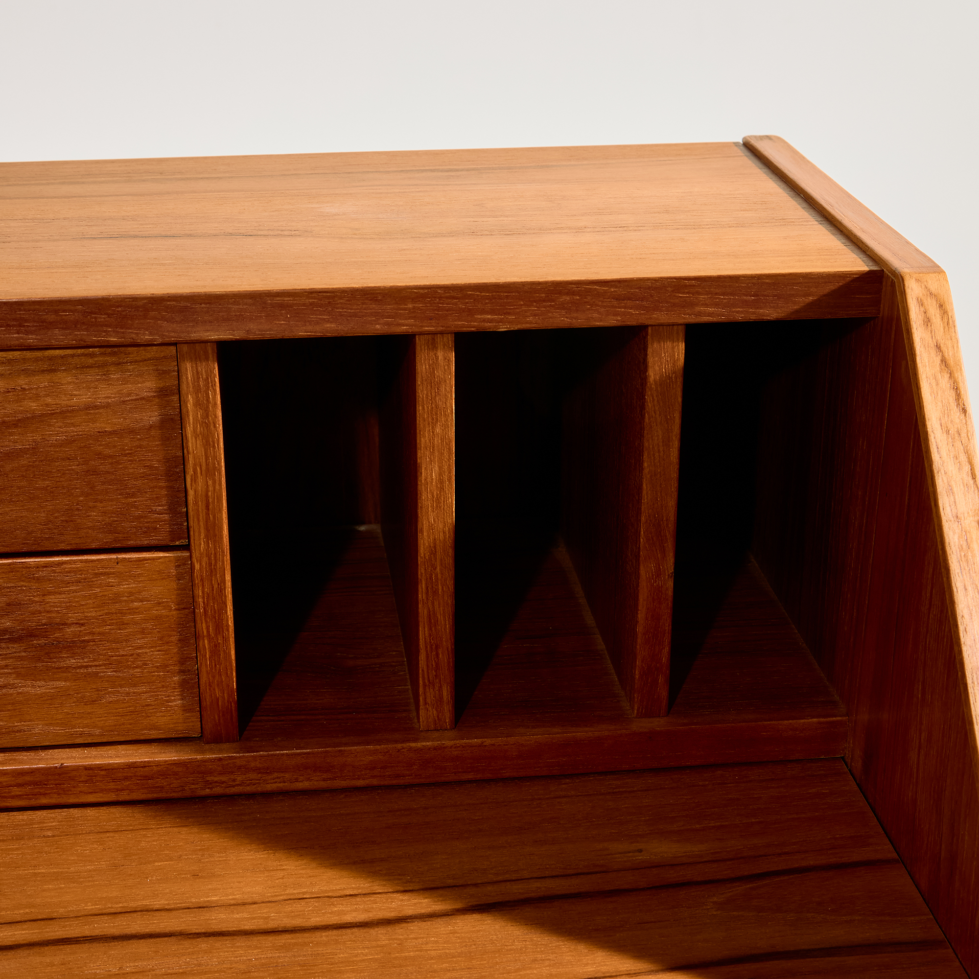 Restored teak bureau desk - Image 8