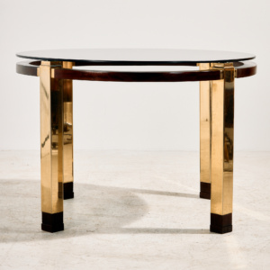 Restored mahogany and brass dining table