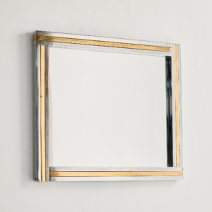 Brass and chrome framed mirror