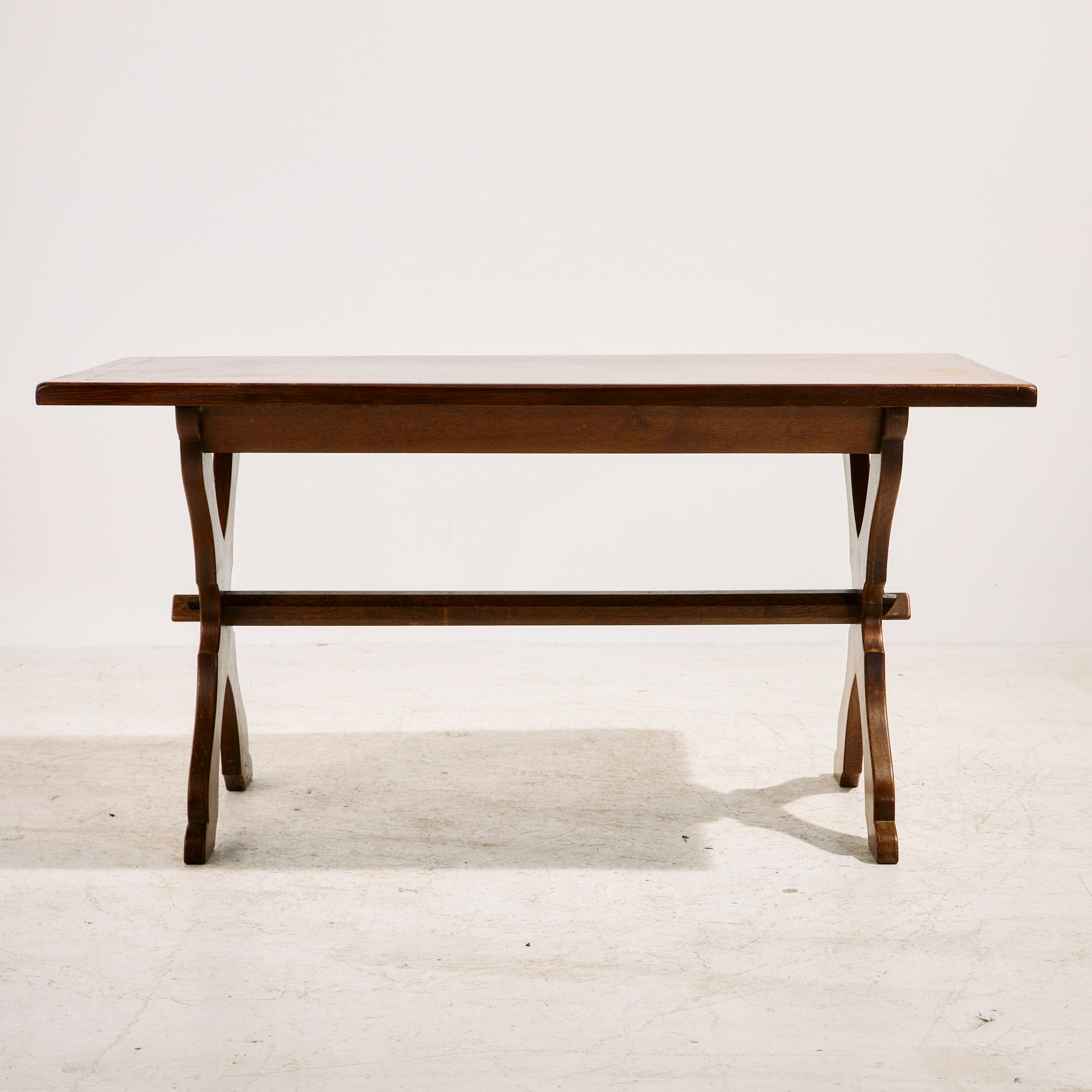 Brutalist oak dining set, set of 7 - Image 2