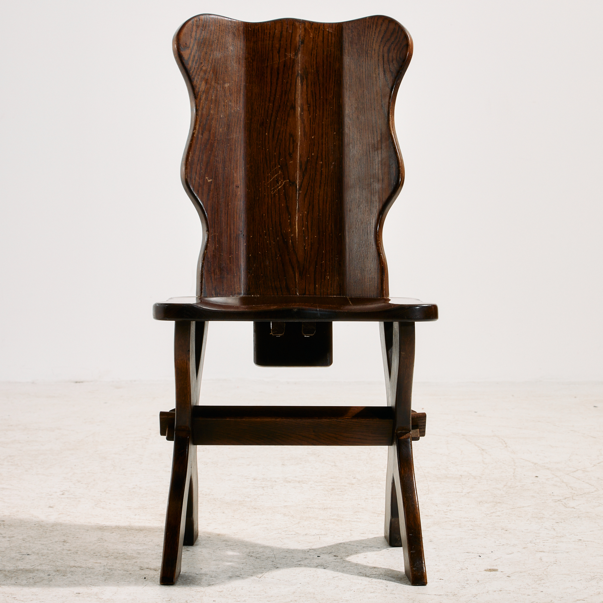 Brutalist oak dining set, set of 7 - Image 11