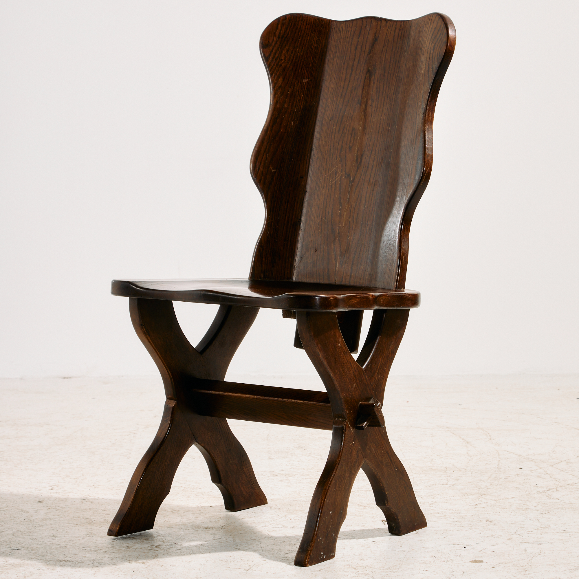 Brutalist oak dining set, set of 7 - Image 12