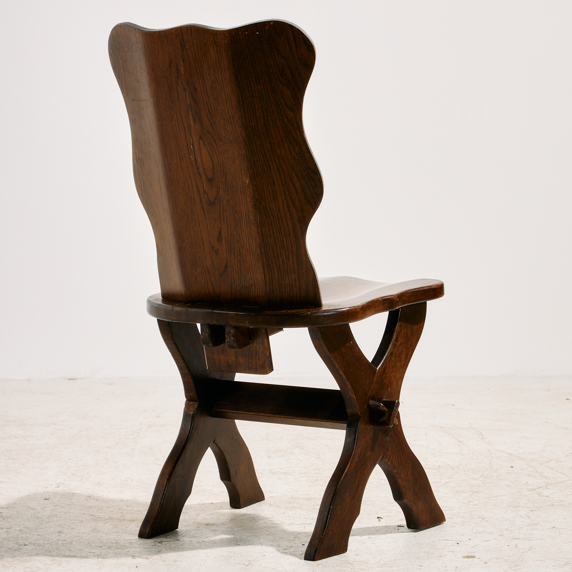 Brutalist oak dining set, set of 7 - Image 13