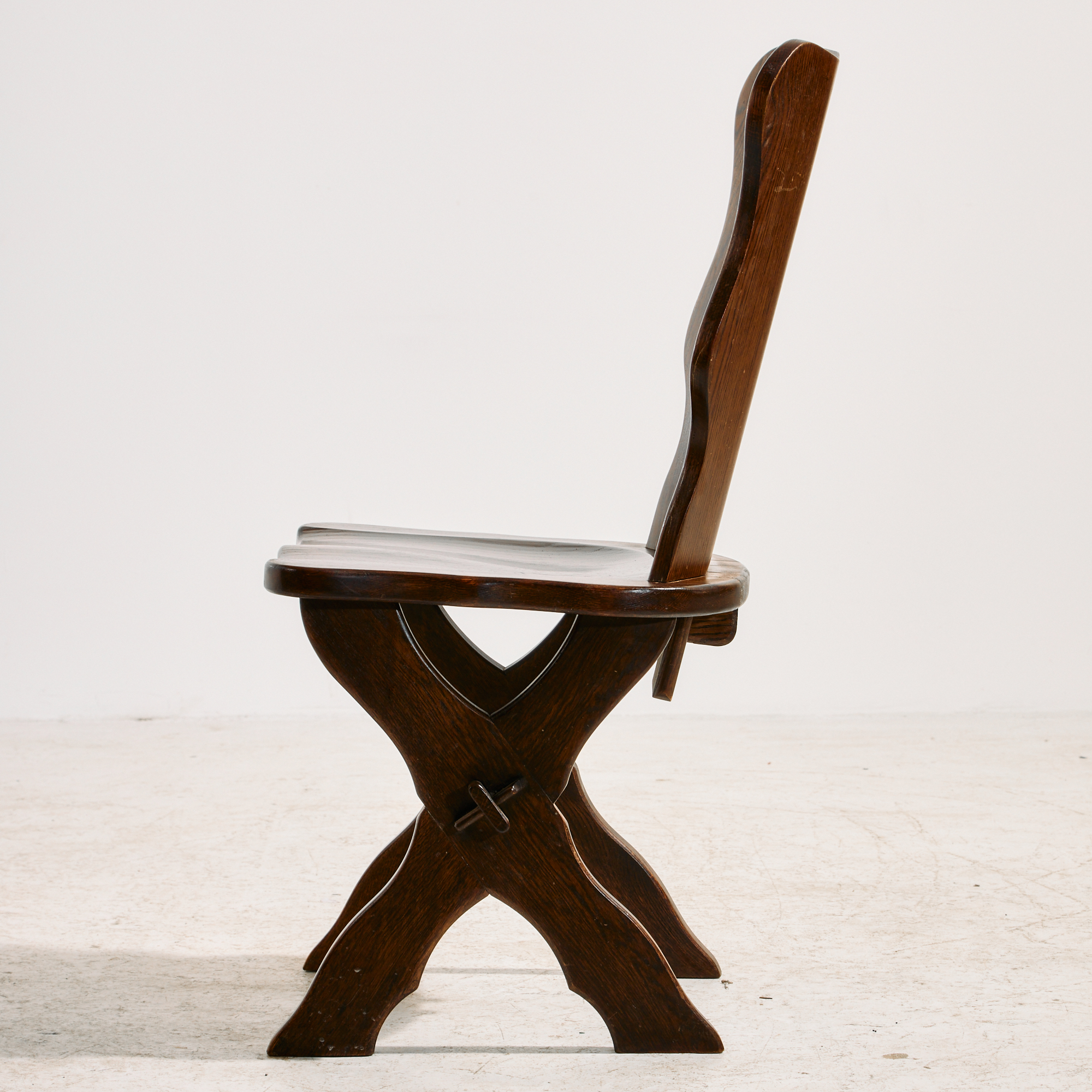 Brutalist oak dining set, set of 7 - Image 14