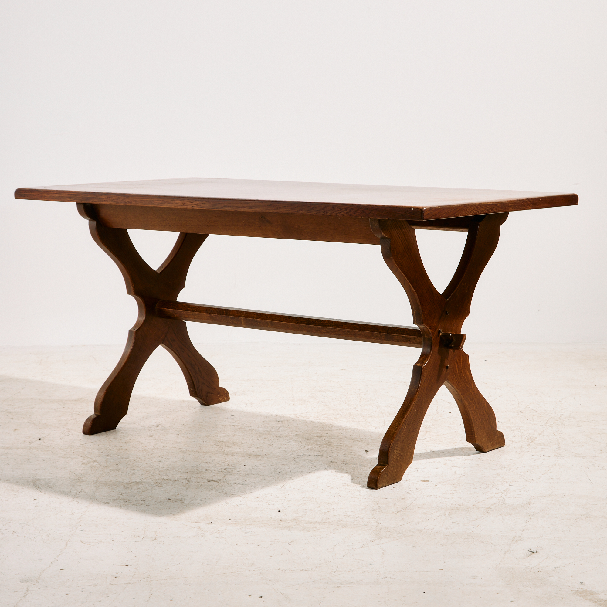 Brutalist oak dining set, set of 7 - Image 3