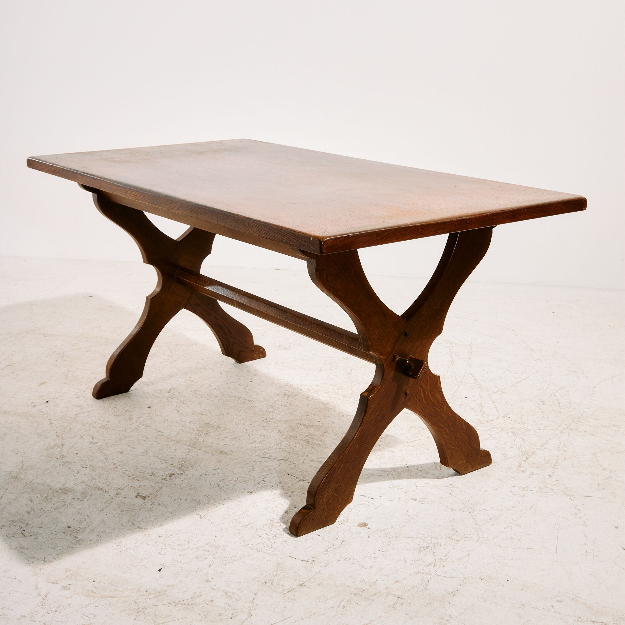 Brutalist oak dining set, set of 7 - Image 4