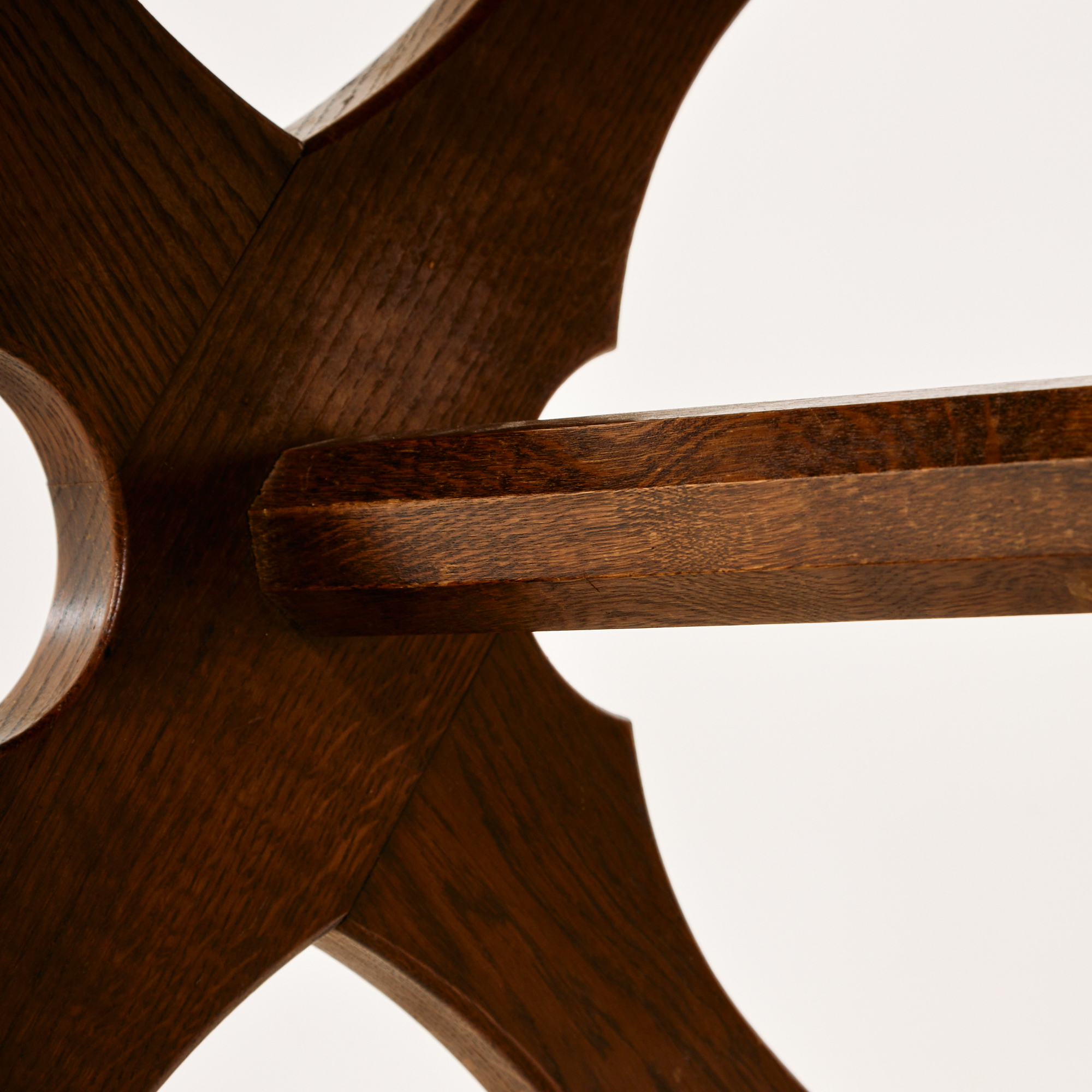 Brutalist oak dining set, set of 7 - Image 8